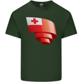 Curled Tongo Flag Tongan Day Football Mens Cotton T-Shirt Tee Top Forest Green
