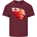 Curled Tongo Flag Tongan Day Football Mens Cotton T-Shirt Tee Top Maroon