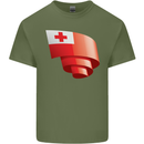 Curled Tongo Flag Tongan Day Football Mens Cotton T-Shirt Tee Top Military Green