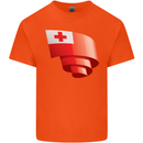 Curled Tongo Flag Tongan Day Football Mens Cotton T-Shirt Tee Top Orange