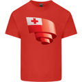Curled Tongo Flag Tongan Day Football Mens Cotton T-Shirt Tee Top Red