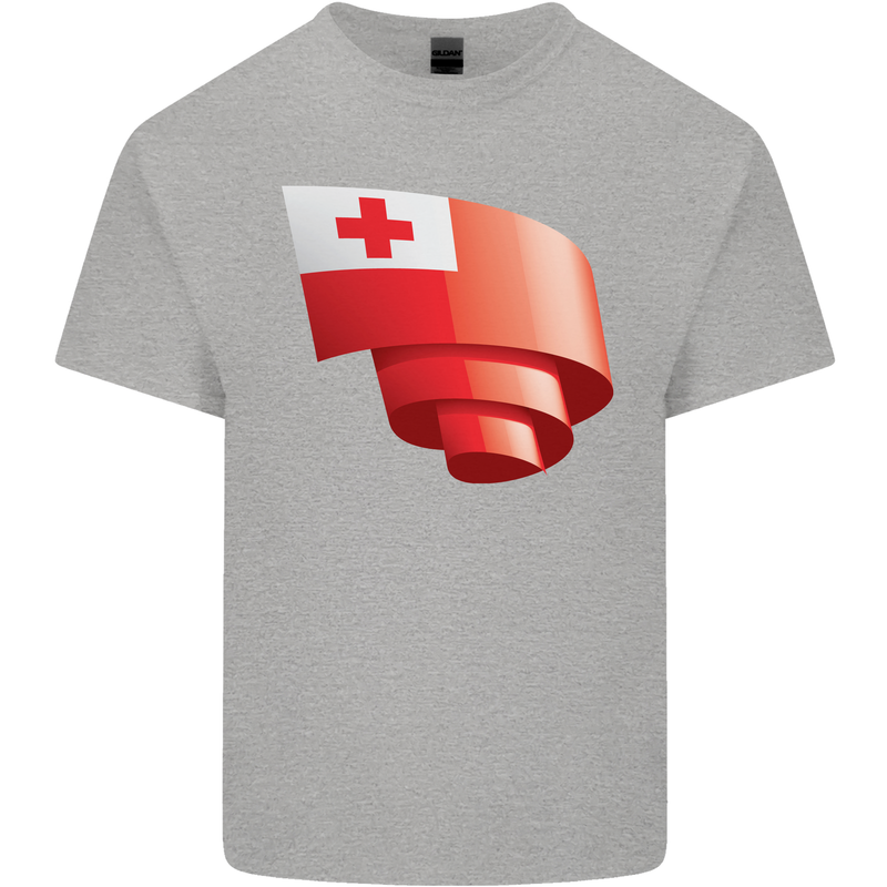 Curled Tongo Flag Tongan Day Football Mens Cotton T-Shirt Tee Top Sports Grey