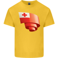 Curled Tongo Flag Tongan Day Football Mens Cotton T-Shirt Tee Top Yellow