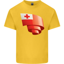 Curled Tongo Flag Tongan Day Football Mens Cotton T-Shirt Tee Top Yellow