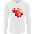 Curled Tongo Flag Tongan Day Football Mens Long Sleeve T-Shirt White
