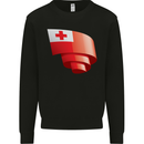 Curled Tongo Flag Tongan Day Football Mens Sweatshirt Jumper Black