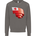 Curled Tongo Flag Tongan Day Football Mens Sweatshirt Jumper Charcoal