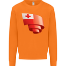Curled Tongo Flag Tongan Day Football Mens Sweatshirt Jumper Orange