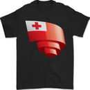 Curled Tongo Flag Tongan Day Football Mens T-Shirt 100% Cotton Black