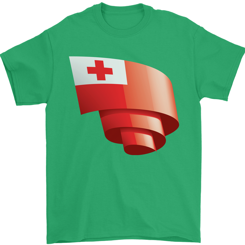 Curled Tongo Flag Tongan Day Football Mens T-Shirt 100% Cotton Irish Green