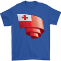 Curled Tongo Flag Tongan Day Football Mens T-Shirt 100% Cotton Royal Blue