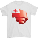 Curled Tongo Flag Tongan Day Football Mens T-Shirt 100% Cotton White