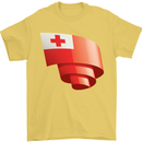 Curled Tongo Flag Tongan Day Football Mens T-Shirt 100% Cotton Yellow