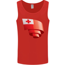 Curled Tongo Flag Tongan Day Football Mens Vest Tank Top Red