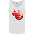 Curled Tongo Flag Tongan Day Football Mens Vest Tank Top White