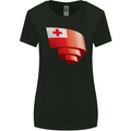 Curled Tongo Flag Tongan Day Football Womens Wider Cut T-Shirt Black
