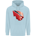 Curled Trinidad and Tobago Day Football Childrens Kids Hoodie Light Blue