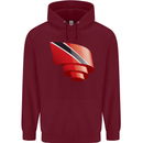 Curled Trinidad and Tobago Day Football Childrens Kids Hoodie Maroon