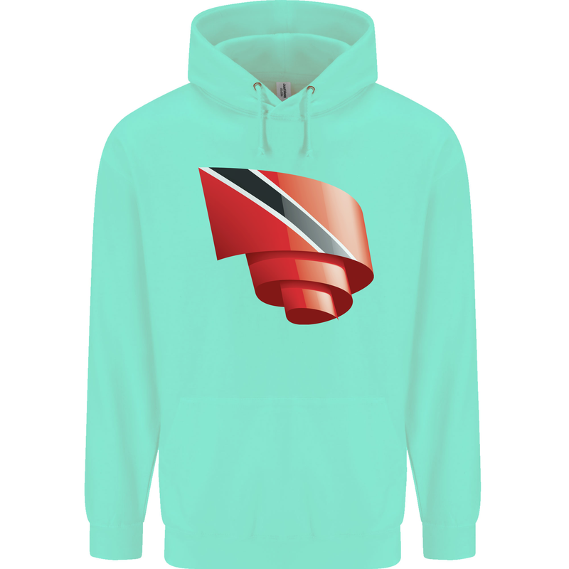 Curled Trinidad and Tobago Day Football Childrens Kids Hoodie Peppermint