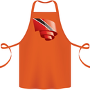 Curled Trinidad and Tobago Day Football Cotton Apron 100% Organic Orange