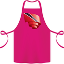 Curled Trinidad and Tobago Day Football Cotton Apron 100% Organic Pink