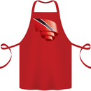 Curled Trinidad and Tobago Day Football Cotton Apron 100% Organic Red