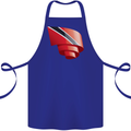 Curled Trinidad and Tobago Day Football Cotton Apron 100% Organic Royal Blue