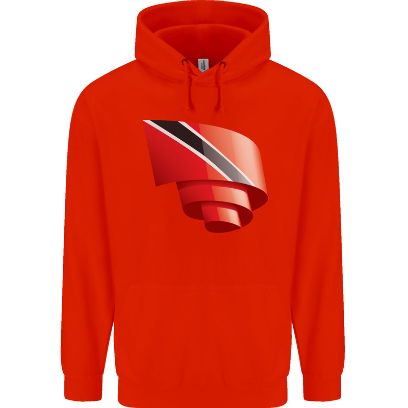 Curled Trinidad and Tobago Day Football Mens 80% Cotton Hoodie Bright Red