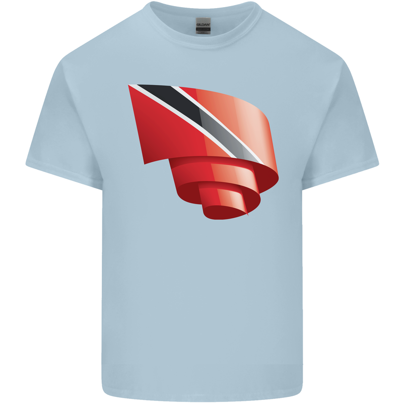 Curled Trinidad and Tobago Day Football Mens Cotton T-Shirt Tee Top Light Blue
