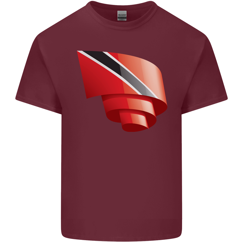 Curled Trinidad and Tobago Day Football Mens Cotton T-Shirt Tee Top Maroon