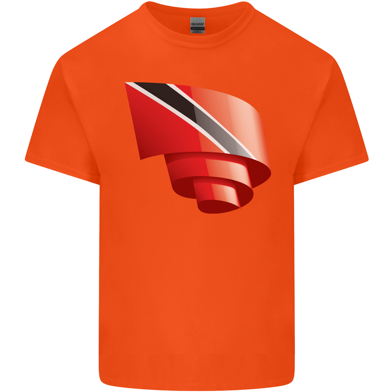 Curled Trinidad and Tobago Day Football Mens Cotton T-Shirt Tee Top Orange