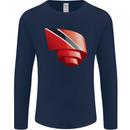 Curled Trinidad and Tobago Day Football Mens Long Sleeve T-Shirt Navy Blue