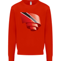 Curled Trinidad and Tobago Day Football Mens Sweatshirt Jumper Bright Red