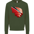 Curled Trinidad and Tobago Day Football Mens Sweatshirt Jumper Forest Green
