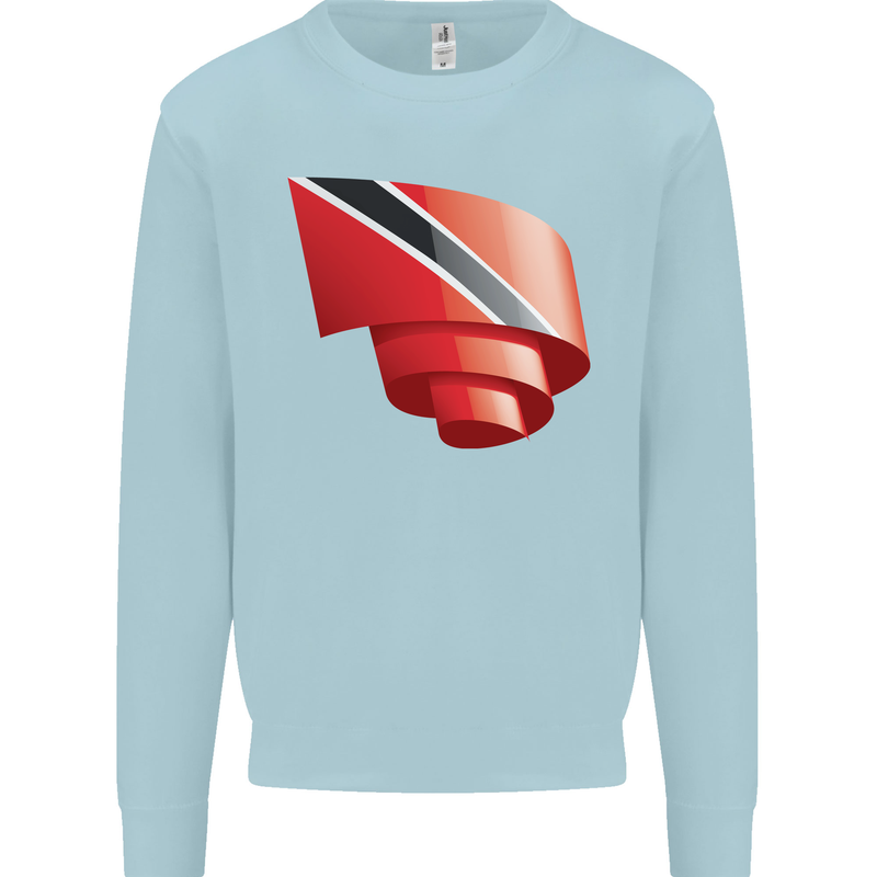 Curled Trinidad and Tobago Day Football Mens Sweatshirt Jumper Light Blue