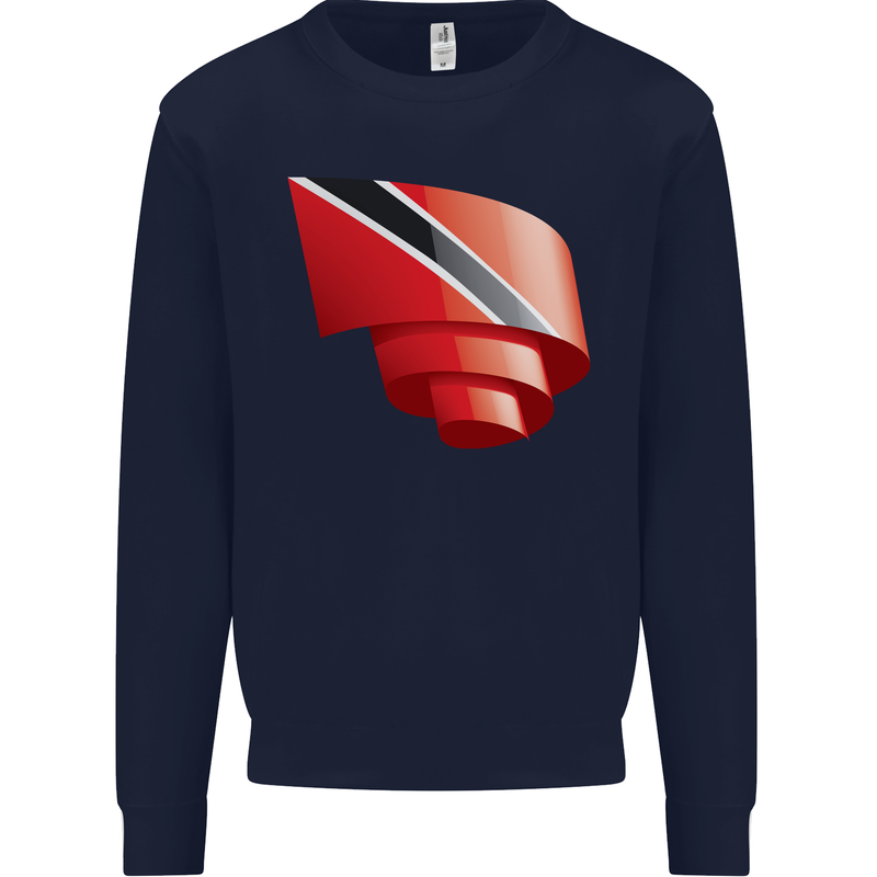 Curled Trinidad and Tobago Day Football Mens Sweatshirt Jumper Navy Blue