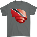 Curled Trinidad and Tobago Day Football Mens T-Shirt 100% Cotton Charcoal