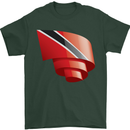 Curled Trinidad and Tobago Day Football Mens T-Shirt 100% Cotton Forest Green