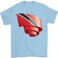 Curled Trinidad and Tobago Day Football Mens T-Shirt 100% Cotton Light Blue