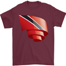 Curled Trinidad and Tobago Day Football Mens T-Shirt 100% Cotton Maroon