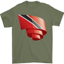 Curled Trinidad and Tobago Day Football Mens T-Shirt 100% Cotton Military Green
