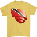 Curled Trinidad and Tobago Day Football Mens T-Shirt 100% Cotton Yellow