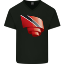 Curled Trinidad and Tobago Day Football Mens V-Neck Cotton T-Shirt Black