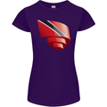 Curled Trinidad and Tobago Day Football Womens Petite Cut T-Shirt Purple