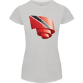Curled Trinidad and Tobago Day Football Womens Petite Cut T-Shirt Sports Grey