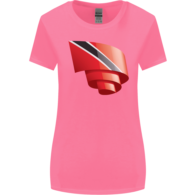 Curled Trinidad and Tobago Day Football Womens Wider Cut T-Shirt Azalea