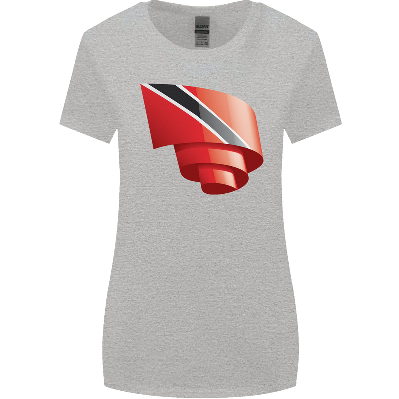 Curled Trinidad and Tobago Day Football Womens Wider Cut T-Shirt Sports Grey
