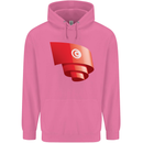 Curled Tunisia Flag Tunisian Day Football Childrens Kids Hoodie Azalea