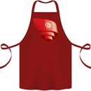 Curled Tunisia Flag Tunisian Day Football Cotton Apron 100% Organic Maroon