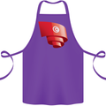 Curled Tunisia Flag Tunisian Day Football Cotton Apron 100% Organic Purple